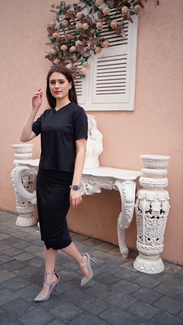 Buy SIRIL Women'S Black Solid Co-Ord Set Crop Top And Skirt Set